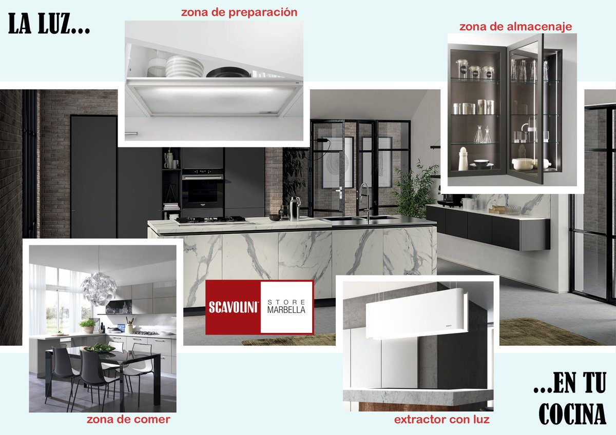 ✴️¡No te olvides de la iluminación en tu cocina!✴️
La iluminación es muy importante también en este espacio de la casa. Elije la correcta para cada uno de los espacios.

Ven a vernos en Scavolini Store Marbella y te ayudaremos a seleccionar la mejor opción para ti.