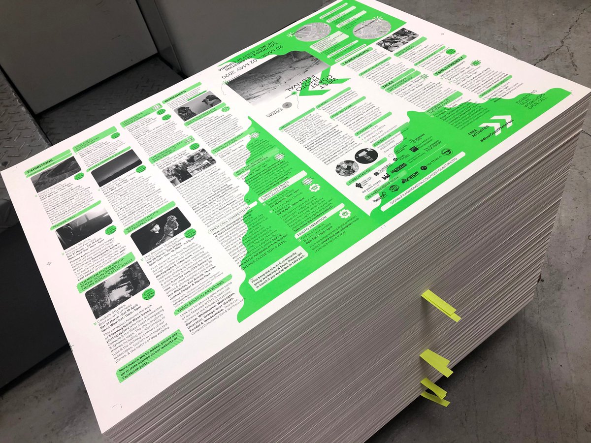 asap_digital's tweet image. Printed material for the INTERNATIONAL FESTIVAL OF PHOTOGRAPHY + DIGITAL ART 20 MARCH - 2 MAY 2020 2 Colour Spot Litho Neon and Black @Signal_Films #WestCoastPhotoFest #print #GraphicDesign #printedinsheffield