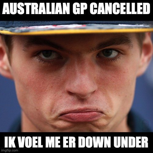 patrickwijninga's tweet photo. https://t.co/Vyqw5Jc8aF #F1 #AustralianGP #MaxVerstappen #corona https://t.co/lJoplXE43J