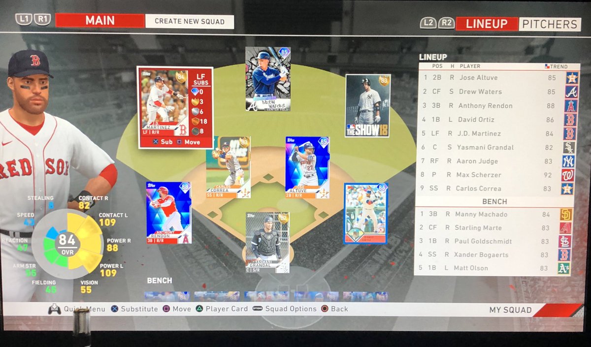 ty_beans93's tweet photo. We will be live for our first stream of 2020 tomorrow @ 8:30pm MST! Explored the game a little and ripped a ton of packs and this is the squad we will be rolling with tomorrow!! See you all there #LetsGo #MLBTS20 #MLBTheShow20
https://t.co/pyQ88zYGD0 https://t.co/eDQCMV0KVY