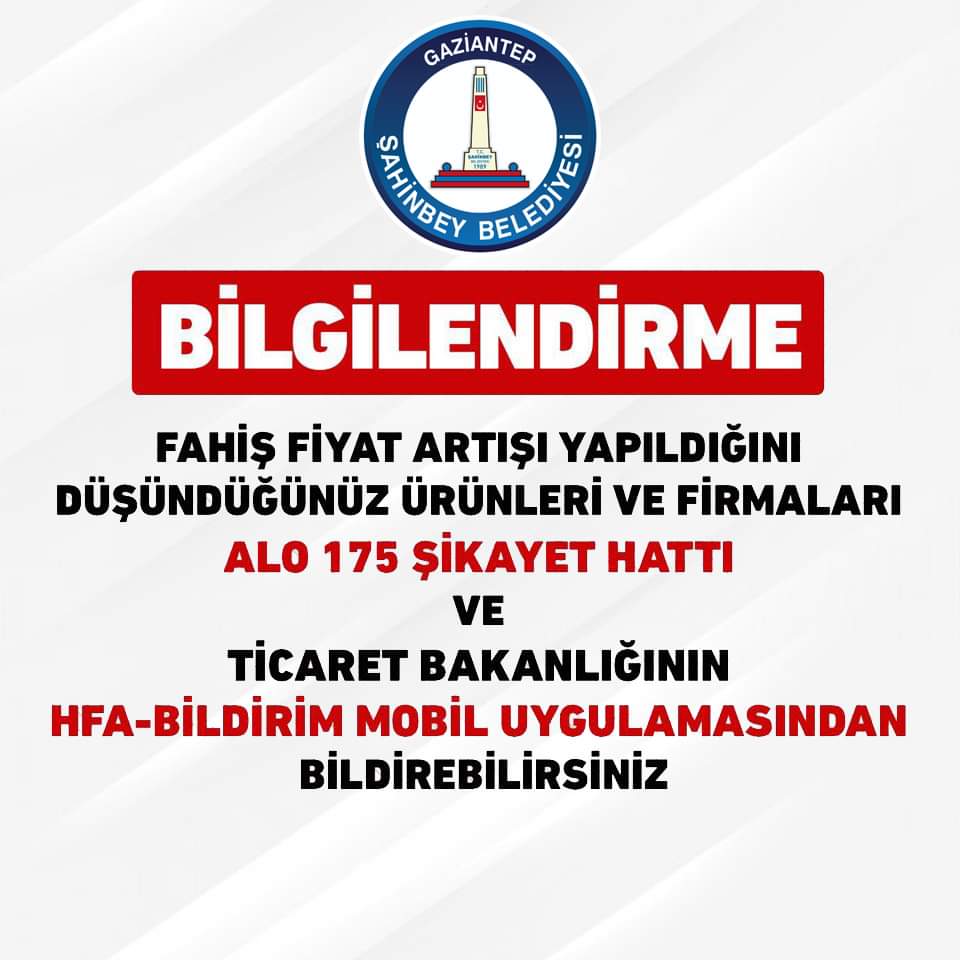 Fahi fiyat art yapldn dndnz rnleri ve firmalar Ticaret  Bakanl Alo 175 ikayet hatt ve Ticaret Bakanlnn "HFA- Bildirim  mobil uygulamasndan" bildirebilirsiniz. @ticaret IOS:  https://t.co/OCiaytkCzm Android: https://t.co ...