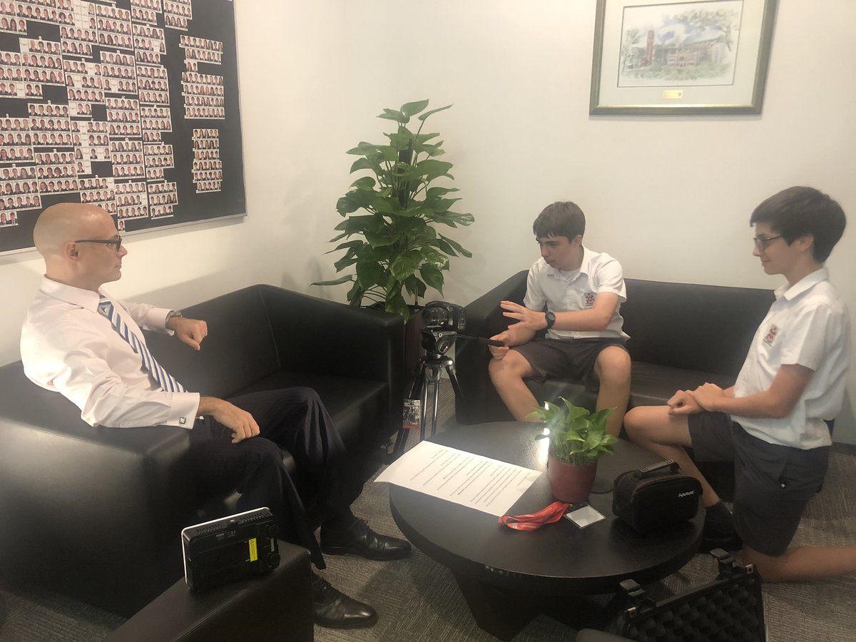 SeniorDulwichSG's tweet photo. Year 9 Film and Media students took over my office yesterday. A learning experience for us all. #DCSG #PersonalPathways #GraduateWorldwise https://t.co/XPVinSXhy0