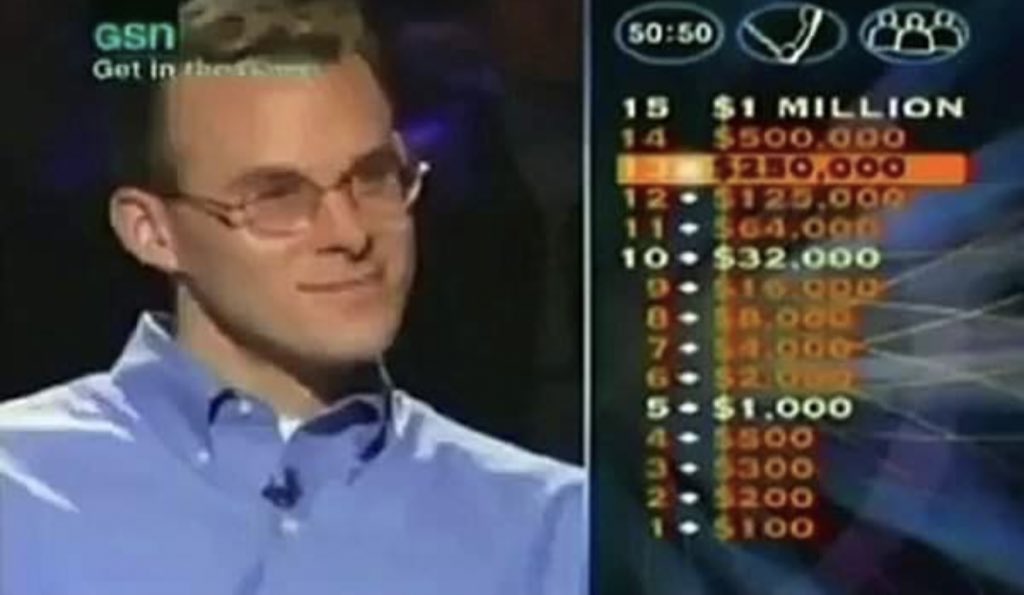 OfficialUdiBoy's tweet image. The first guy to win Who Wants To Be A Millionaire used none of his lifelines until the final question, where he called his dad. During the call, he told his dad he didn’t need any help on the final question, but he just wanted to let him know that he was about to win $1,000,000.