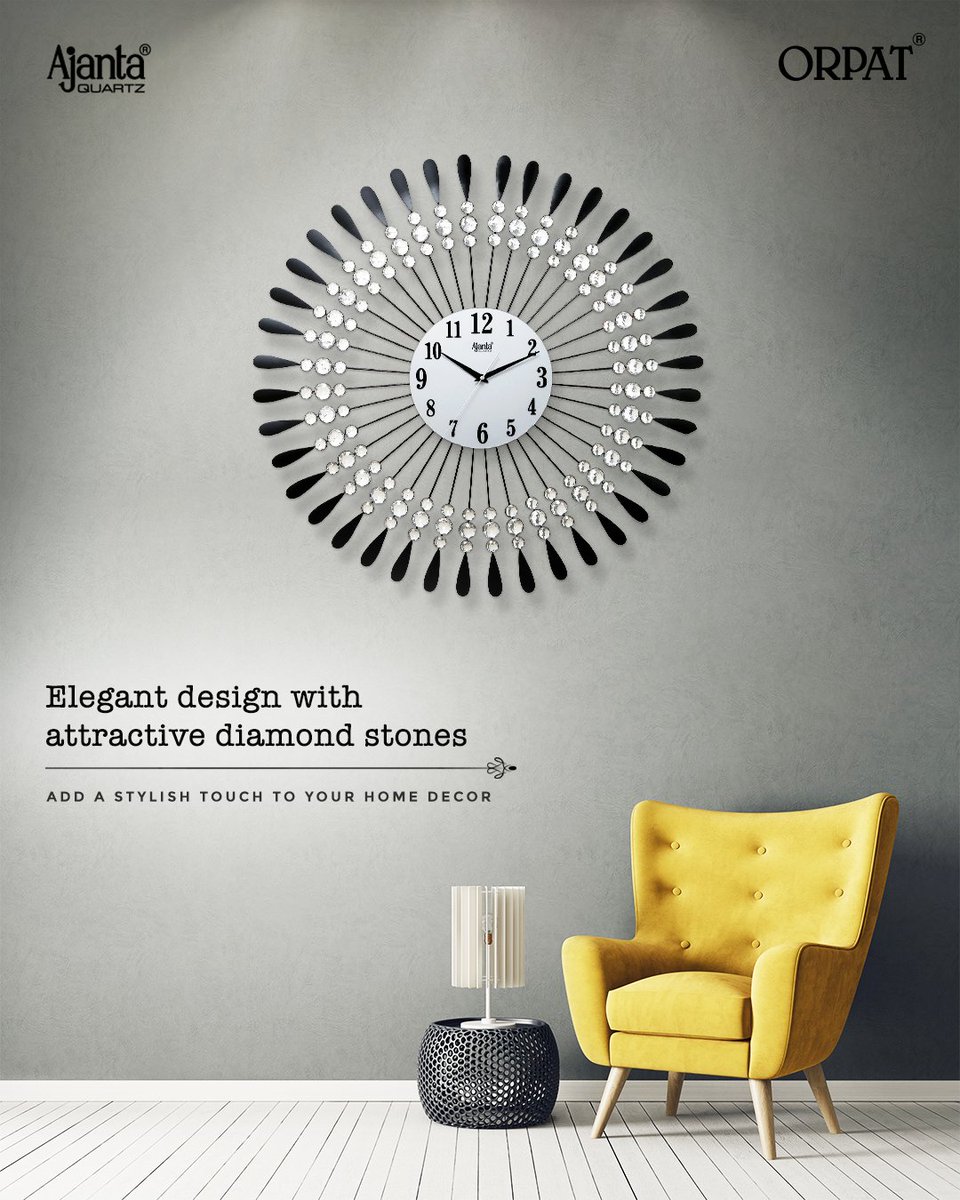 orpat_group's tweet photo. Add a stylish touch to your home decor with Ajanta Quartz Diamond Decorative Clock.
Shop now: https://t.co/EFsDHMGvpJ
#AjantaQuartz #OrpatGroup #WallClock #DesignerClock #DiamondClock #StylishClock #StylishDecor #HomeDecor https://t.co/wUPPCqbn2y