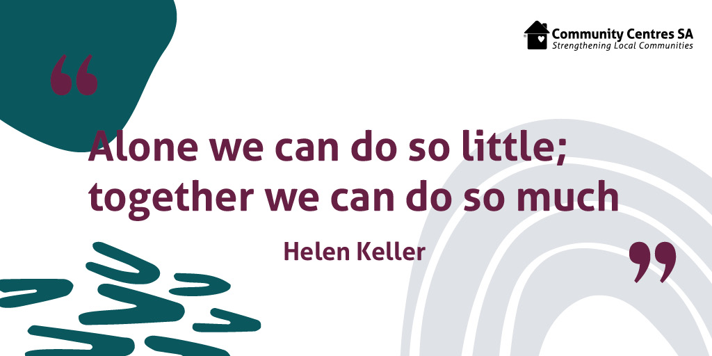 In 2019 State Government cut $1 million to the Adult Community Education Budget. A threat to our communities! Help us out, have your say bit.ly/ACEFundingCutC… “Alone we can do so little; together we can do so much” Helen Keller #HeroesofAdultEducation #CommunityCentresSA