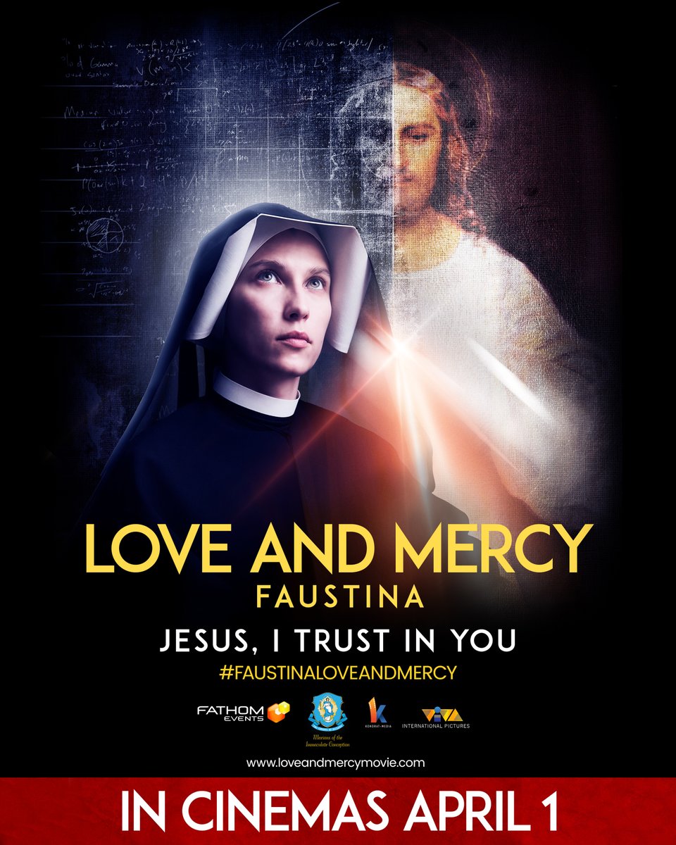 Witness the film adaptation of one of the greatest miracles of the Christian faith. #LoveAndMercy: Faustina opens April 1 in theatres nationwide.