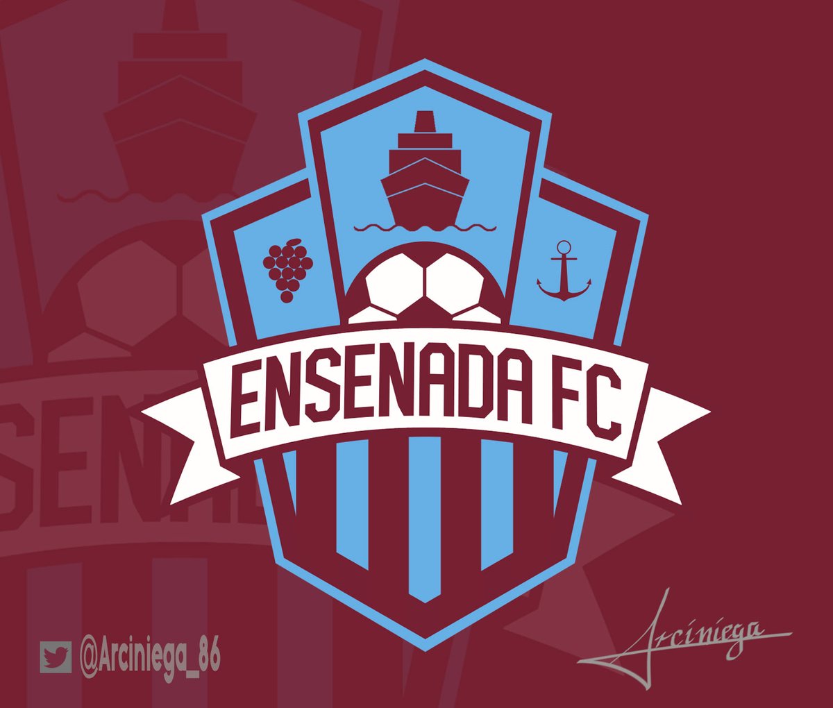 Arciniega_86's tweet photo. Nueva propuesta de logotipo para el atlético @Ensenada_FC  de la nueva liga de futbol profesional @SomosBalompie  #HagamosQueSuceda https://t.co/JrIAfOO6S7