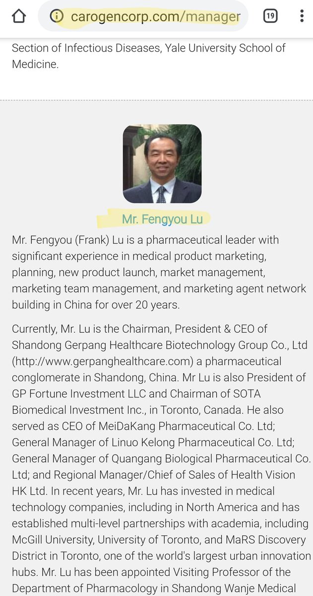 StimulusPKG822's tweet photo. CEO of $SPOM Gerpang Healthcare Group on Board of Directors of Carogen Corporation: https://t.co/i7MKsHMeZT