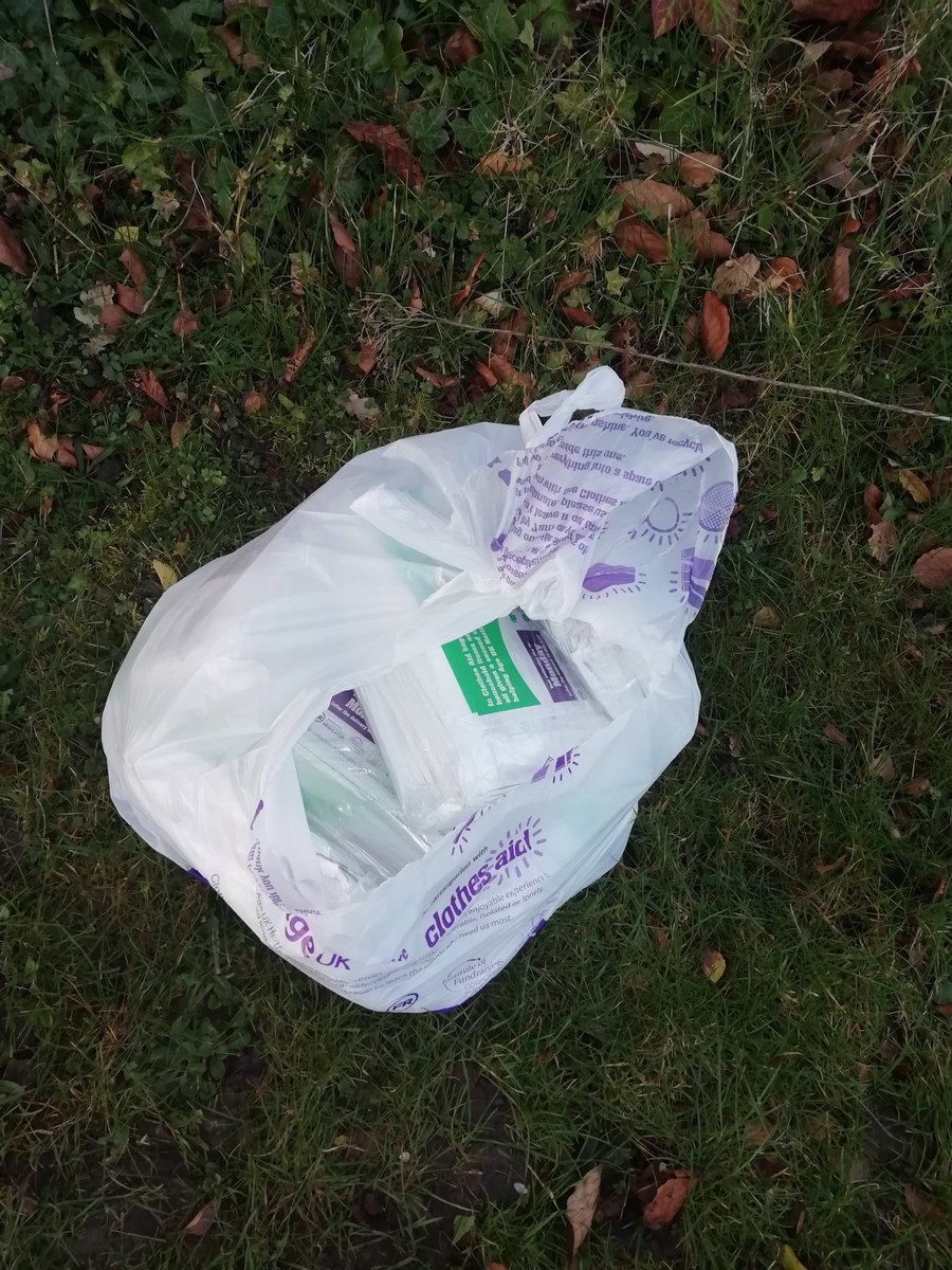 LizWilsonGov's tweet photo. @ClothesAid @AgeUKHerts 

We just saw one of your vendors dump a large sack of Clothes Aid bags down the side of our garage on Valley Road/Young's Rise in WGC. He shrugged when we remonstrated with him. Plus collect asap. https://t.co/py34BcAspF