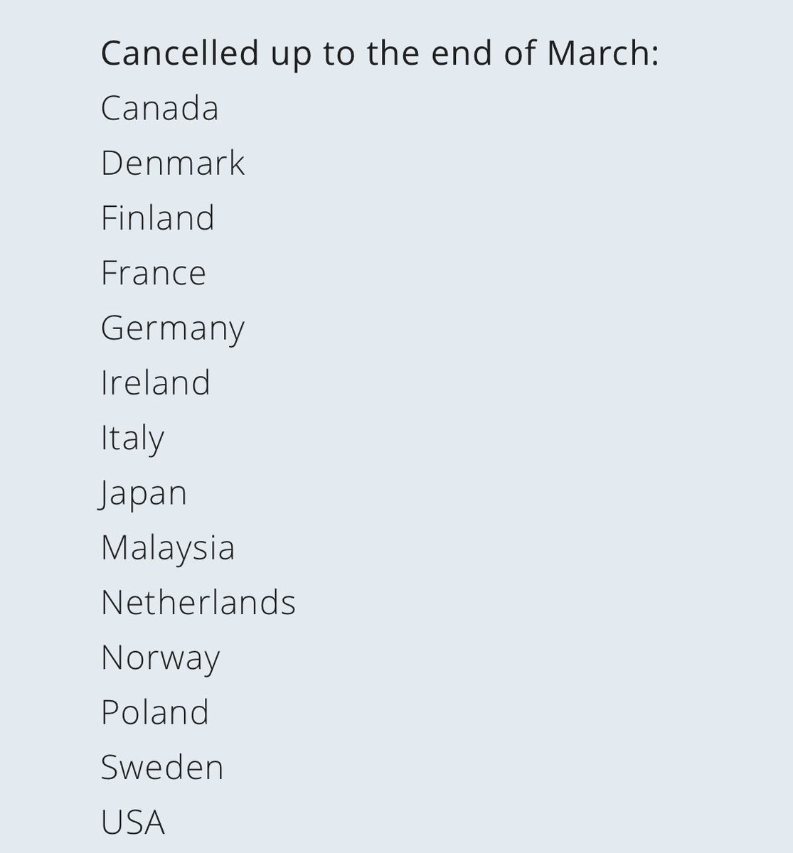 parkrun is cancelled for a few weeks in many places around the world - but continues in the UK for now <a href="/parkrunUK/">parkrun UK</a> #coronavirus