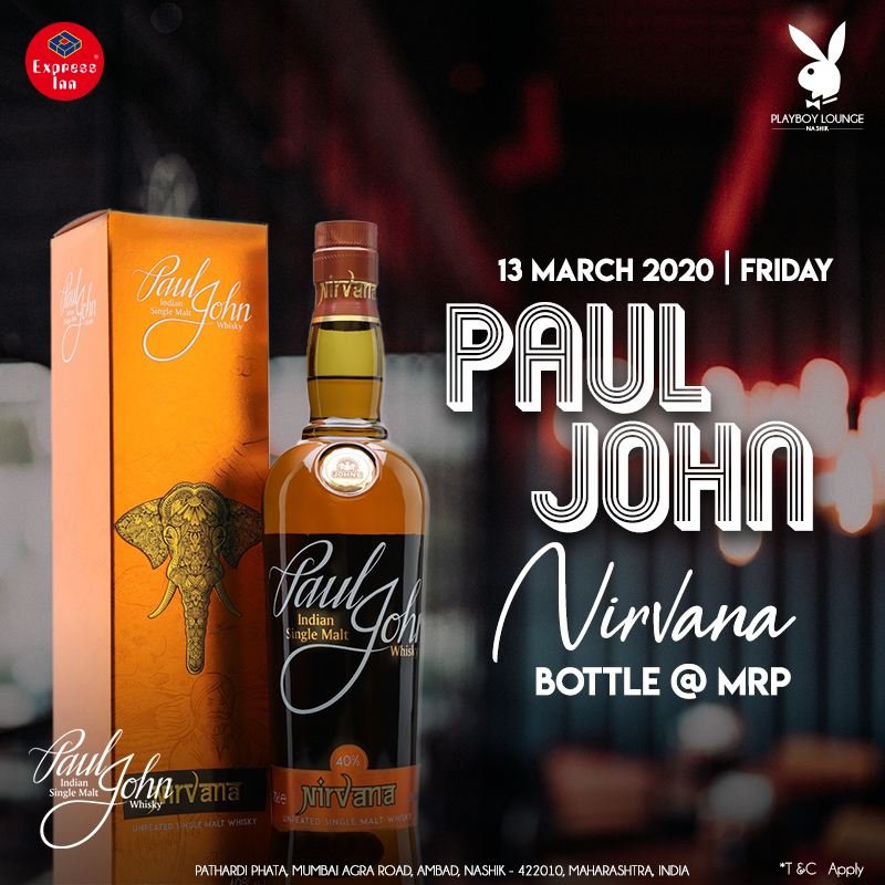 Playboy_Lounge's tweet photo. The best treat to give yourselves after the dreadful #Week is a bottle of #PaulJohn #Nirvana at #MRP rate only at #PlayboyLounge #Nashik. Join us and begin the #Weekend on a #High note!

For Reservations : +91 88050 17769

#Playboy #Nashik #NashikDiaries #Friday #FridayNight https://t.co/8Rrz4GF6Jr