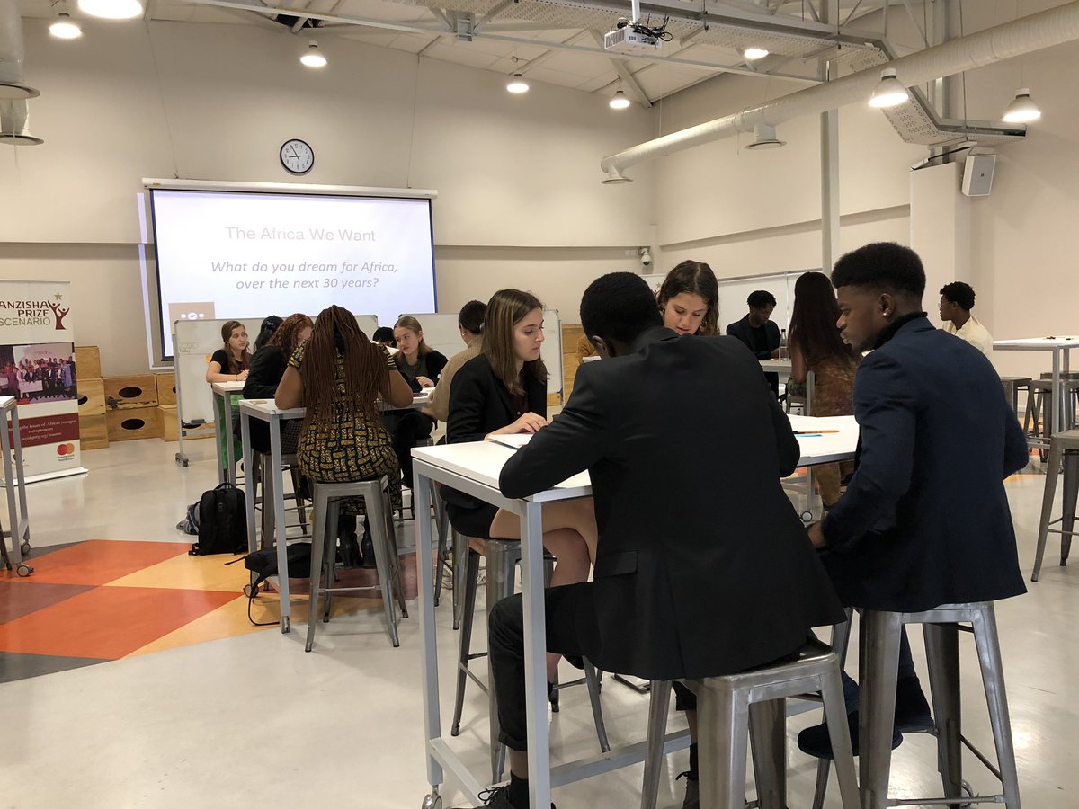 anzishaprize's tweet photo. We are now exploring the #AnzishaScenario with students where they will share their thoughts on youth led entrepreneurship and the ecosystem that will enable this cohort to thrive in the next 30 years #EFest #Anzisha2020 #SupportVYEs https://t.co/zFrBlgpEKT