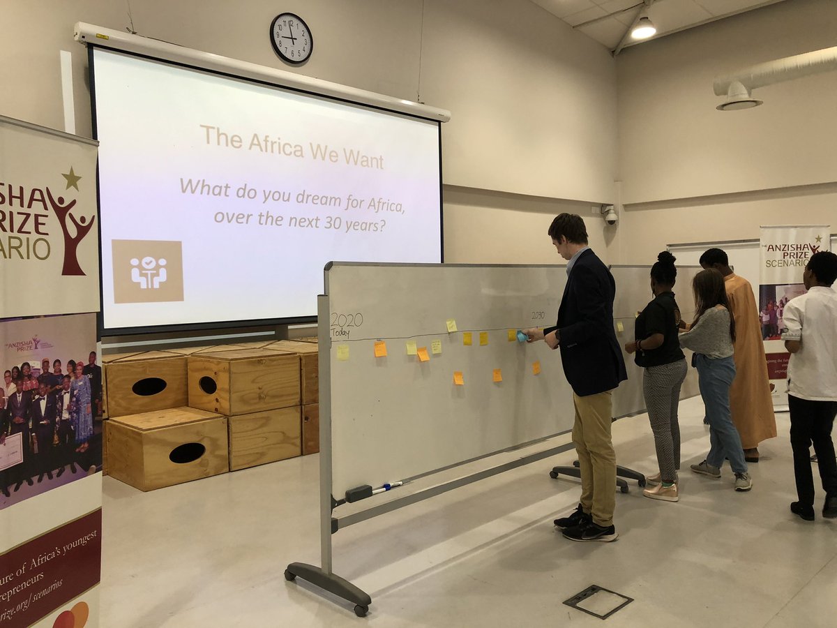 anzishaprize's tweet photo. We are now exploring the #AnzishaScenario with students where they will share their thoughts on youth led entrepreneurship and the ecosystem that will enable this cohort to thrive in the next 30 years #EFest #Anzisha2020 #SupportVYEs https://t.co/zFrBlgpEKT