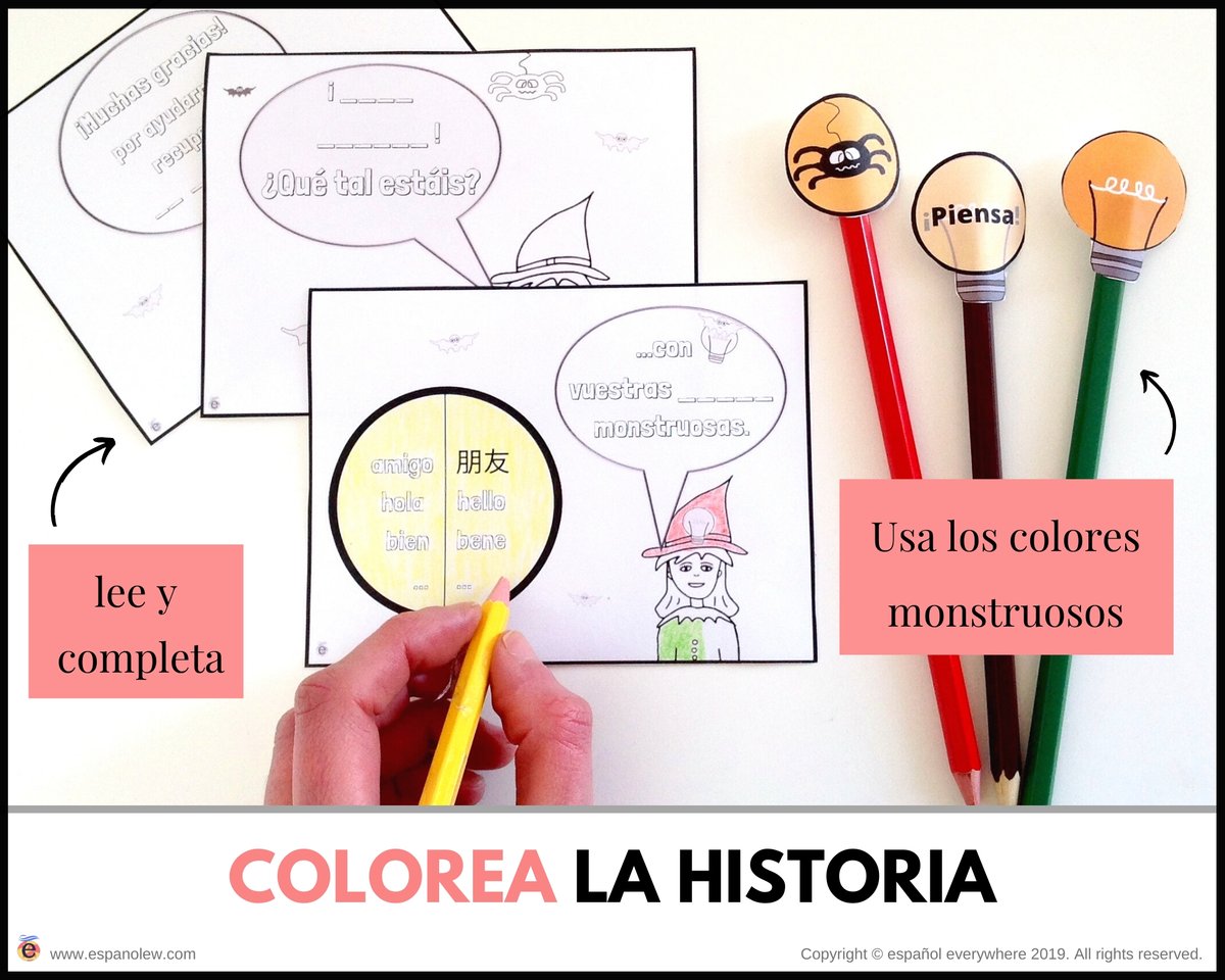 espanolew's tweet photo. 😎Descubre la historia de repaso ´mis gafas monstruosas´ para que tus peques ayuden a la bruja a jugar con sus conocimientos mediante unas gafas muy especiales. 
https://t.co/Y0DUirEhiC #TeachEspEw #ELEparaNiños #elerecursos #spanishteacher #enseñarespañol #myspanishclass https://t.co/ZGhWaes5aT