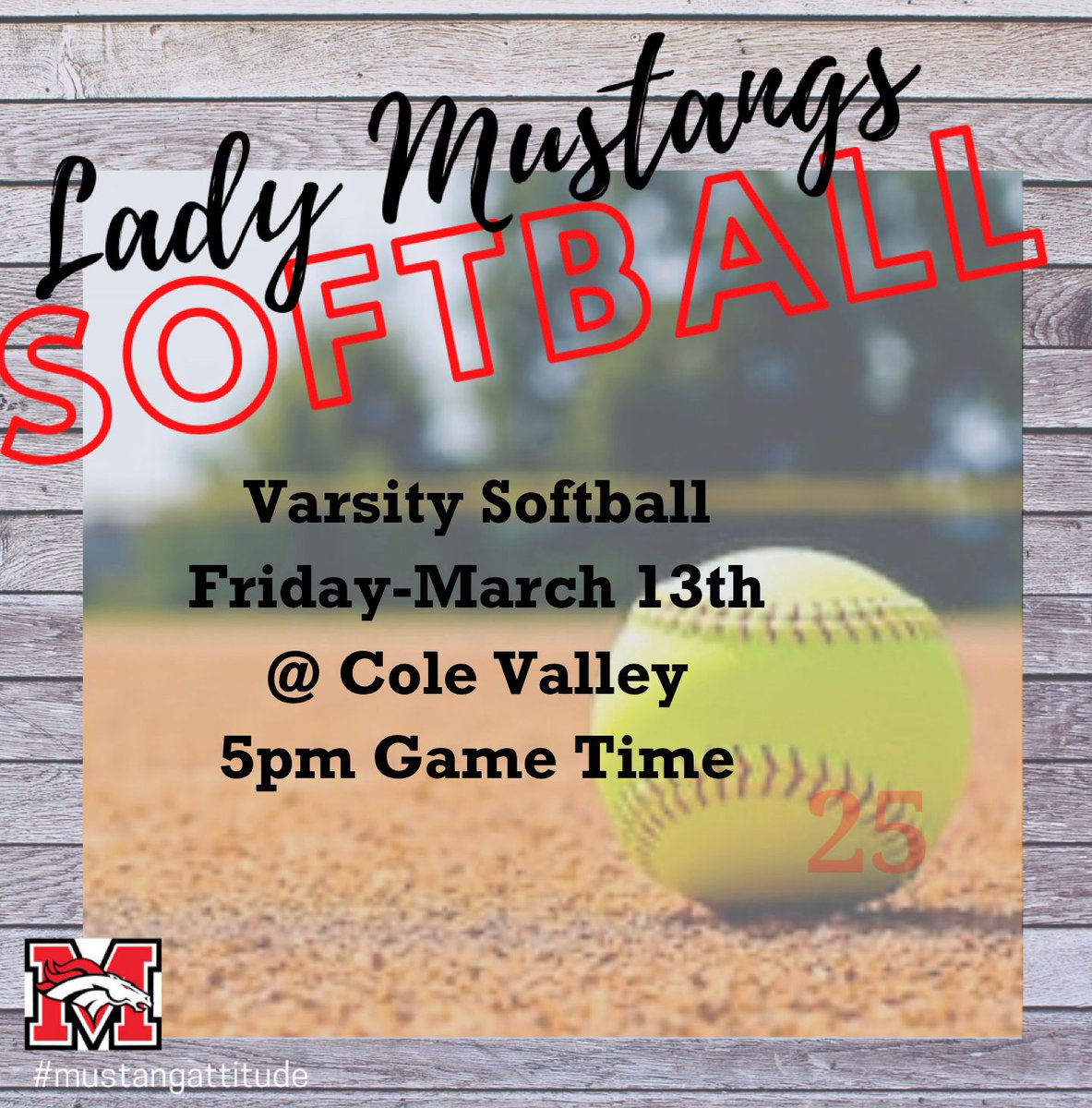 MelbaMustangs's tweet photo. Varsity Baseball &amp; Softball
Game Day
Friday-March 13th
@ Cole Valley
5pm Game Time
Go Mustangs!
#Mustangattitude https://t.co/3VJpGTMEvP