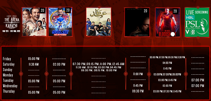 arena_cinema's tweet photo. The Arena Cinemas Showtimes | 13th Mar - 19th Mar 2020 | Islamabad | Lahore | Karachi
#TheArenaMovement #TheArenaIslamabad #TheArenaLahore #TheArenaKarachi https://t.co/ZpUBBMjDrl