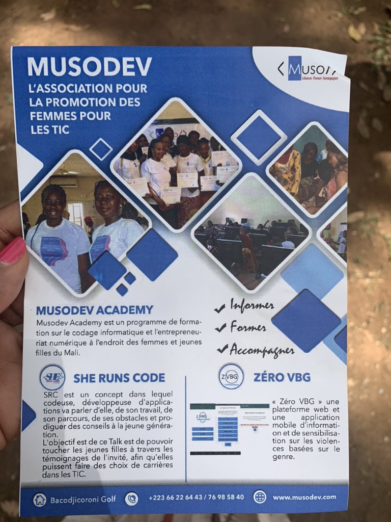 AnnaKonate's tweet photo. Mon coup de cœur du lancement du #AccelaratorLab du @PNUDMALI l’Association @musodev et leur application « ZERO VBG ». 
#GenerationEquality  @unwomenafrica #SheRunsCode https://t.co/23iJf1pq4Q