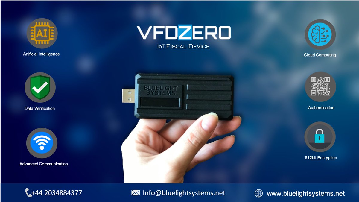 Bluelight_Sys's tweet photo. #VFDZERO is the latest innovative Internet of Things (#IoT) edge compute technology for deployment of non-invasive Universal Fiscalization Systems for Tax Administration.
#vfd #tax #vat #efiscaldevice #vfdzero #vfd #smartvat #electronicfiscaldevice #EFD #ECR #efiscal #IoTfiscal https://t.co/y1aSZ0Vuro