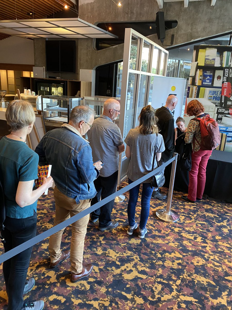 damianchristie's tweet photo. Had a wonderful chat with Dr @HanCritchlow on nature vs nurture and cocaine bees as part of the @nzfestival. She was amazing as the queues out the door for her book signing indicate... @verbwellington #thescienceoffate https://t.co/S5kss0bHIe