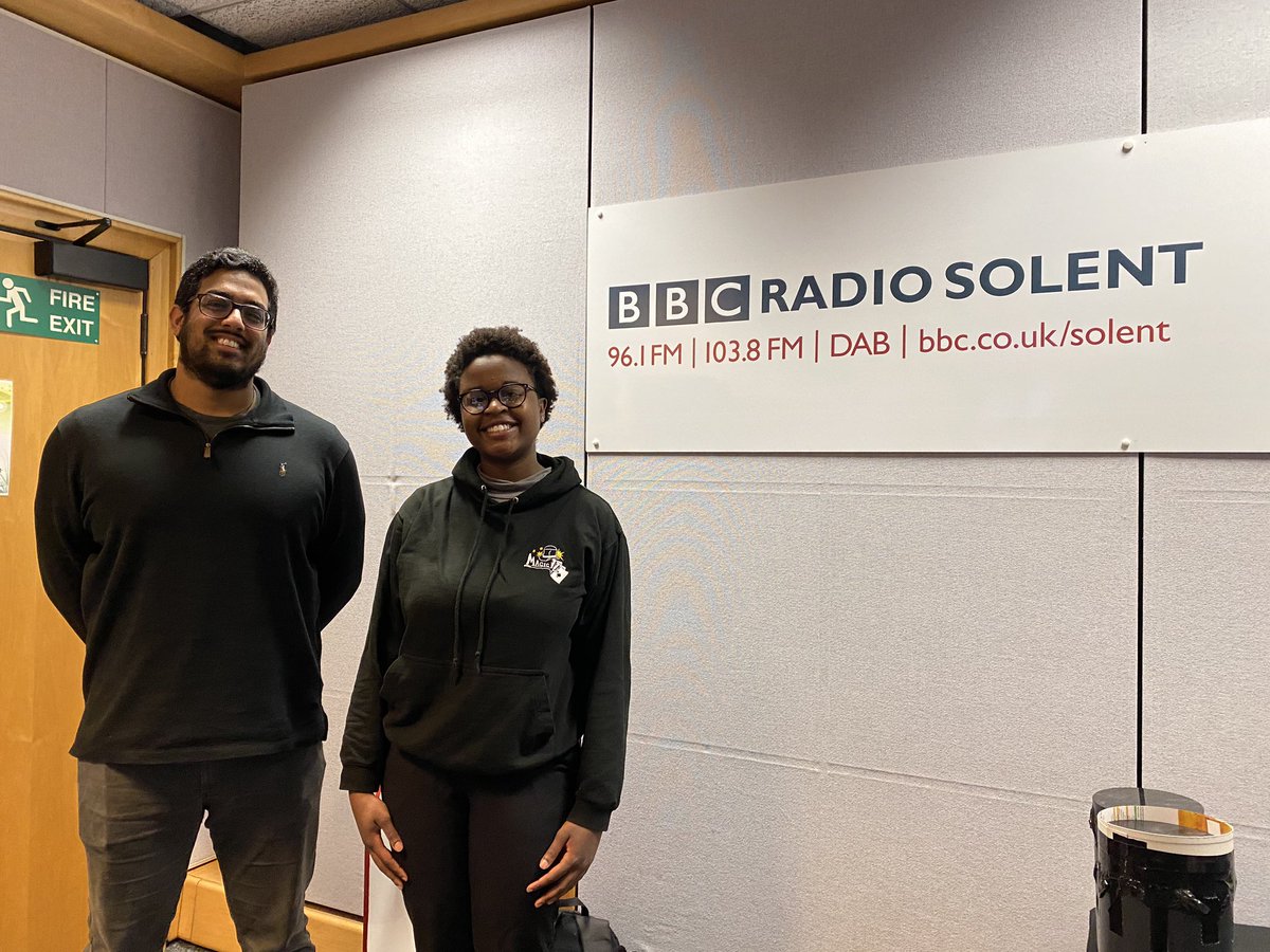 UoSMedia's tweet photo. .@MunyebvuTina of the University Magic Society and @Nikhil_Mistry from @UoSEngineering will shortly be talking to #alunandlou about #BritishScienceWeek 

#BSW20 #BSW2020 https://t.co/lCZfqX2J9d