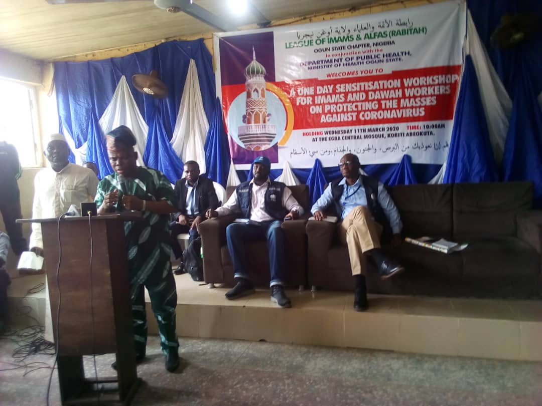 hon_page's tweet photo. ONE DAY SENSITISATION WORKSHOP FOR IMAMS AND DAWAH WORKERS ON PROTECTING THE MASSES AGAINST CORONAVIRUS., KOBITI ABEOKUTA ON WEDNESDAY 11TH, 2020. @OGSGofficial @EpidAlert @Fmohnigeria https://t.co/Cflftbjz3Q