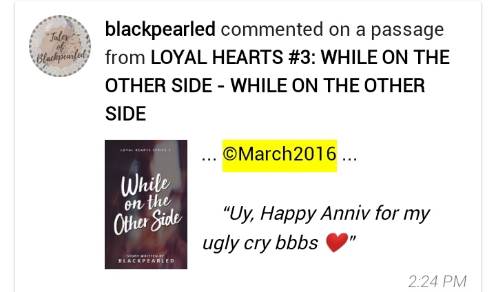 danexdreamers's tweet photo. Happy Anniversary, While on the other side! ใพ(๏ฝฅฯ๏ฝฅ*)๏พ #wotos #blackpearled https://t.co/bI26mK6m0e