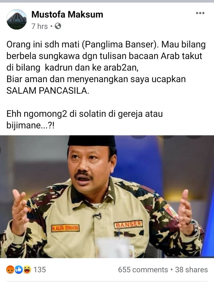 Mohon kerjasama warga temlen, kali aja melihat orang seperti di bawah ini tolong segera hubungi banser di wilayah anda berada.

Mustofa maksum dicari karena UJARAN KEBENCIAN.

Cc <a href="/DivHumas_Polri/">Humas Polri</a> <a href="/poldajateng_/">Polda Jateng</a> <a href="/Poldajabar/">Sejuta Kawan</a>