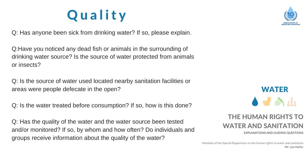 Pedro Arrojo Un Special Rapporteur A Twitter Questions To Check The Availability Of Drinking Water Do You Have Sufficient Water To Drink And To Wash If You Have Water At