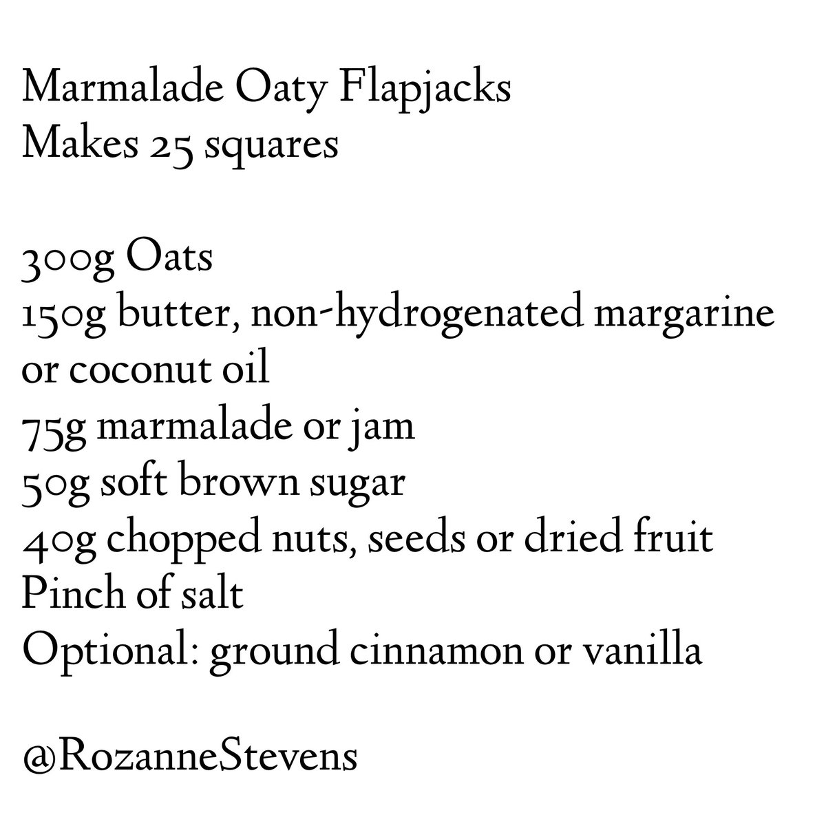 You’ve probably scoffed all the shopbought treats already so here’s a recipe for Marmalade Oaty Flapjacks. Lovely recipe for kids to make too. More nutritious than biscuits and lovely with a cup of tea.  @PatKennyNT  #Covid_19  #GlobalGoals  @NoosphereI