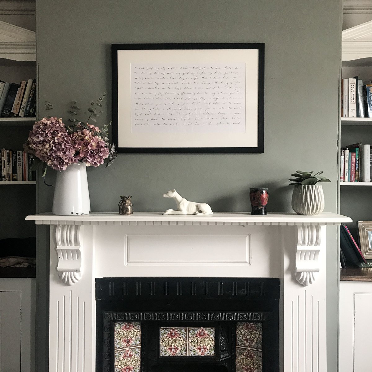 Here's the piece that I shared from my desk yesterday. It's been framed and mounted by my wonderful new framer and I'm very happy with the results. I recently decided that my pieces will only be offered with 'bespoke' framing rather than 'off the shelf' frames #anniversarygift