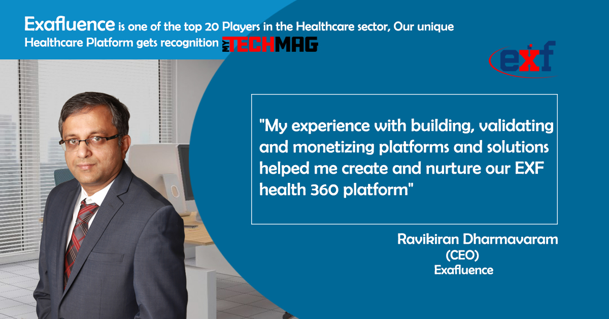 ExafluenceInc's tweet image. Exafluence is featured as one of the top 20 player in the Health care sector; our unique health care platform gets recognition. #Mytechmag #HealthCare
healthcare.mytechmag.com/vendor/2020/ex…