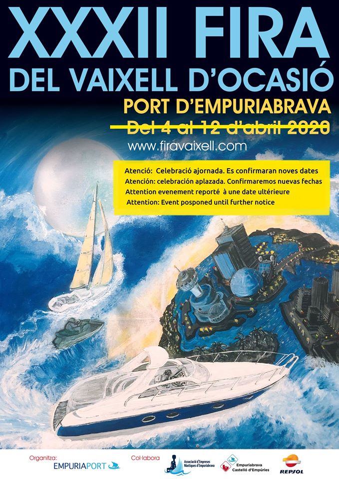 nauticayyates's tweet image. #ULTIMAHORA  I Aplazada la @FiraVaixell . Se confirmarán nuevas fechas para su celebración.