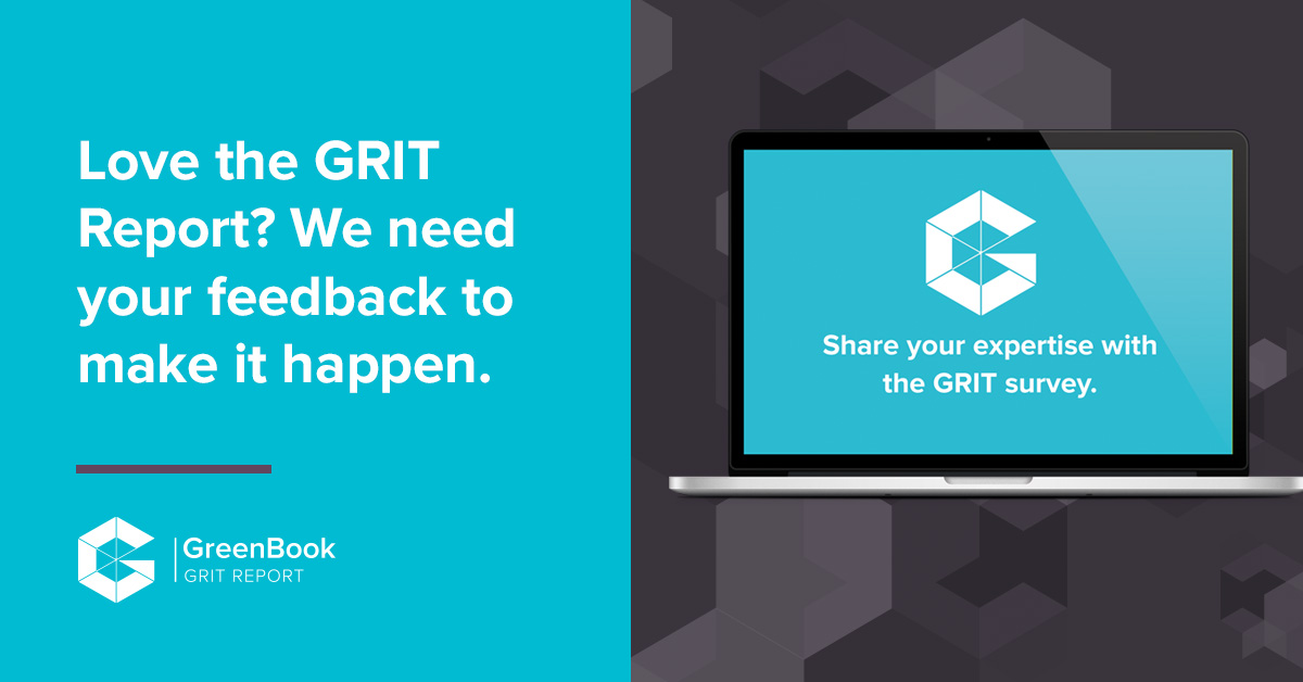 Let's change the research world together! Take part in #GRIT survey and boost #innovations supporting UXReality by March 25th 👉 bit.ly/38Ja5bX

#uxreality <a href="/greenbook/">Greenbook</a> #mrx #newmr #insights