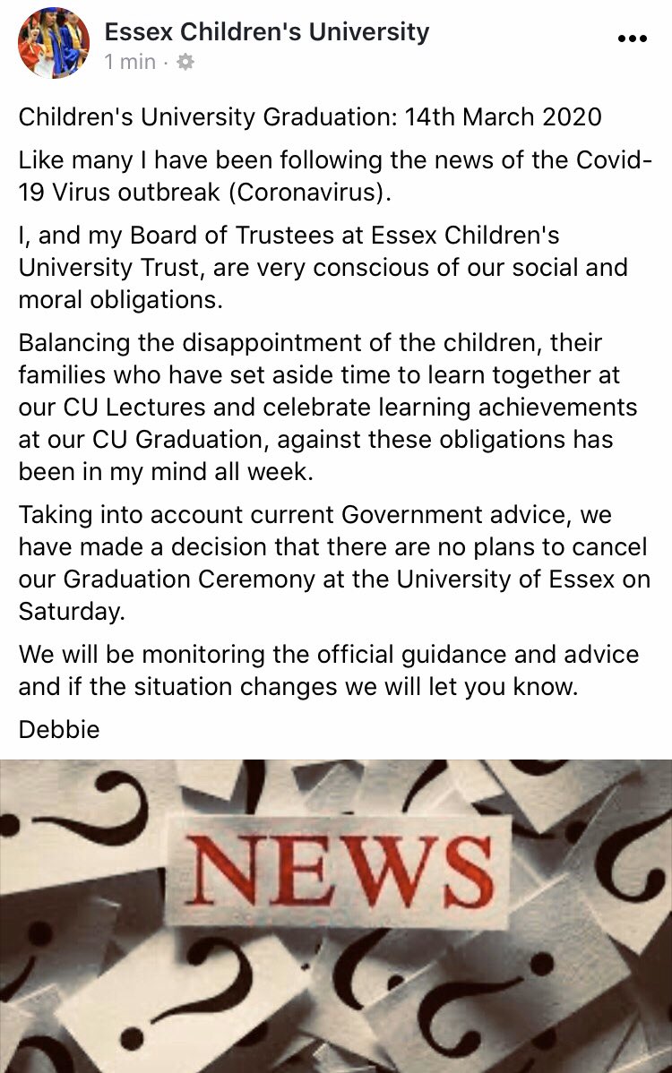 EssexCU's tweet photo. CU Graduation 14th March 2020 in partnership with @UoEOutreach #CUSaturday https://t.co/1jnPETvagN