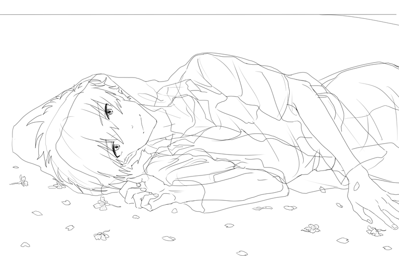 Some botanic gardens broadcast live on the Internet in my country, so that I can admire blossoms at home. Seriously Im dying to go out and touch the real nature:C
btw I draw this doodle??? 