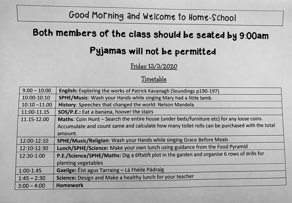 MichelleCullot1's tweet photo. They’ll get some land😂First Day of Home School surprise for my two students. A memorable Friday the 13th😂 #IrelandLockdown #Covid_19 https://t.co/sjUZvkNstt