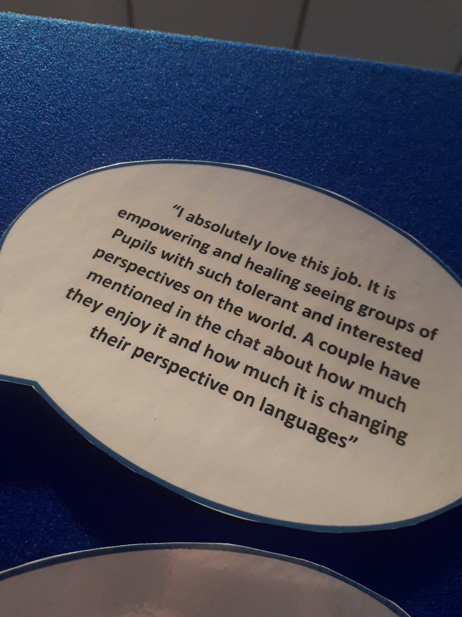 becca_kirkby's tweet photo. Teacher and mentor testimonials at our stand today at #LW2020 #mfltwitterati @LangHorizons Come and see us at stand 16!! https://t.co/JyYId14WHV