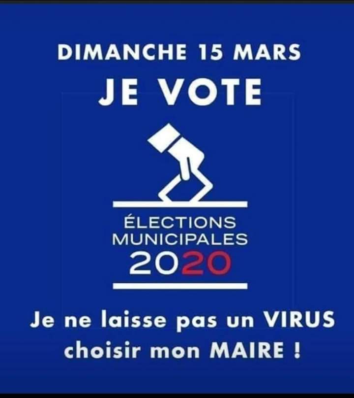 EricGhaffar's tweet photo. Le 15 et 22 mars ne laissez pas le coronavirus choisir la destinée de votre commune pour vous ! À vos votes ! https://t.co/OHEpjf5iXe