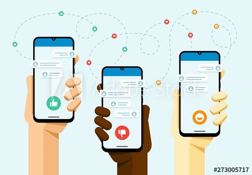 Download Karetniy On Twitter Social Media Communication With A Lot Of Peoples Https T Co 5omjlc42me Illustration Facebook Twitter Whatsapp Telegram Viber Skype Application Socialmedia Like Button Press Messenger Message Chat Texting