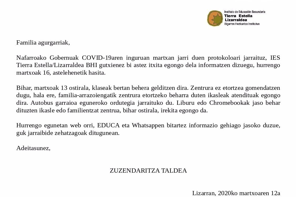 IES Tierra Estella - Lizarraldea BHI tweet media