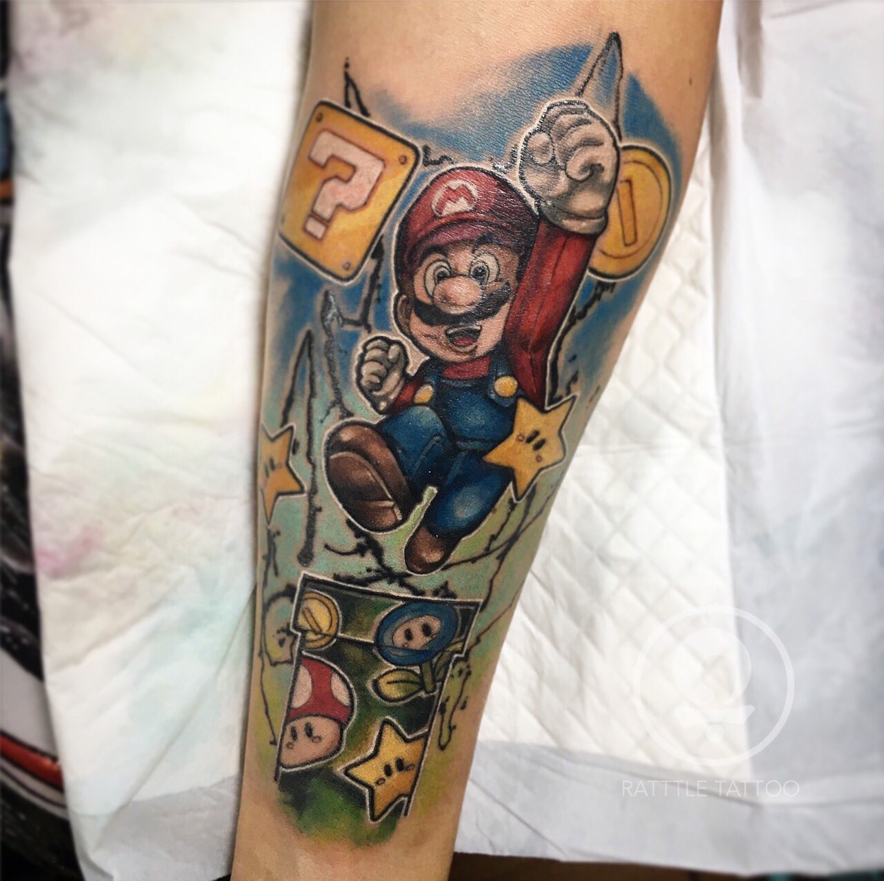 Tattoo of Super Mario Bullets Videogames