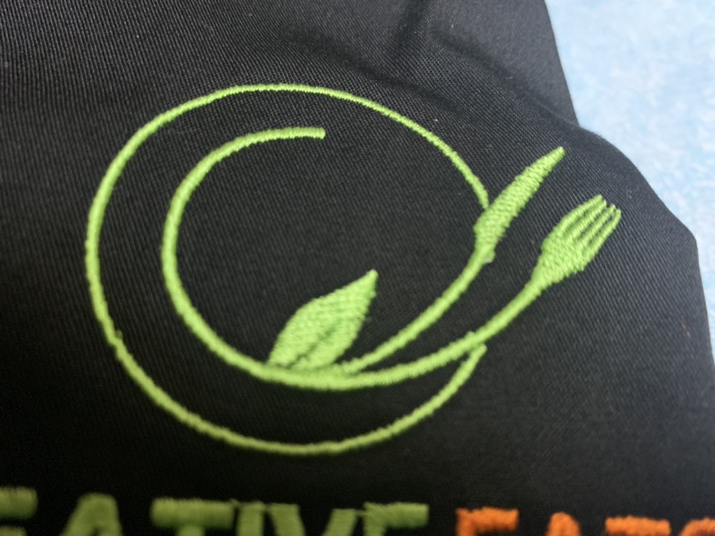 Ken24_Graphix's tweet photo. Creative eats meets creative embroidery. Embroidery at its best branding made easy yet quality is guaranteed #Embroidery #attentionToDetail #BrandingMadeEasy #PrintShoPInJoburg #Consistency🏪 #FridayThe13th https://t.co/Bv10jQtwR7