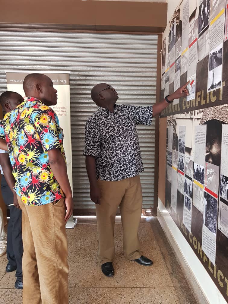 JackieTopa1's tweet photo. @NMPDC was so privileged today morning to host @RLP heads of operation @walterrichardaliker and auditor Kuloba John .We had exchange learning on the exhibition.
@refugeelawproj
@DrChrisDolan 
@nono_francis 
@nyahagon 
@DGFUganda17 https://t.co/Va1RsN6Z8M