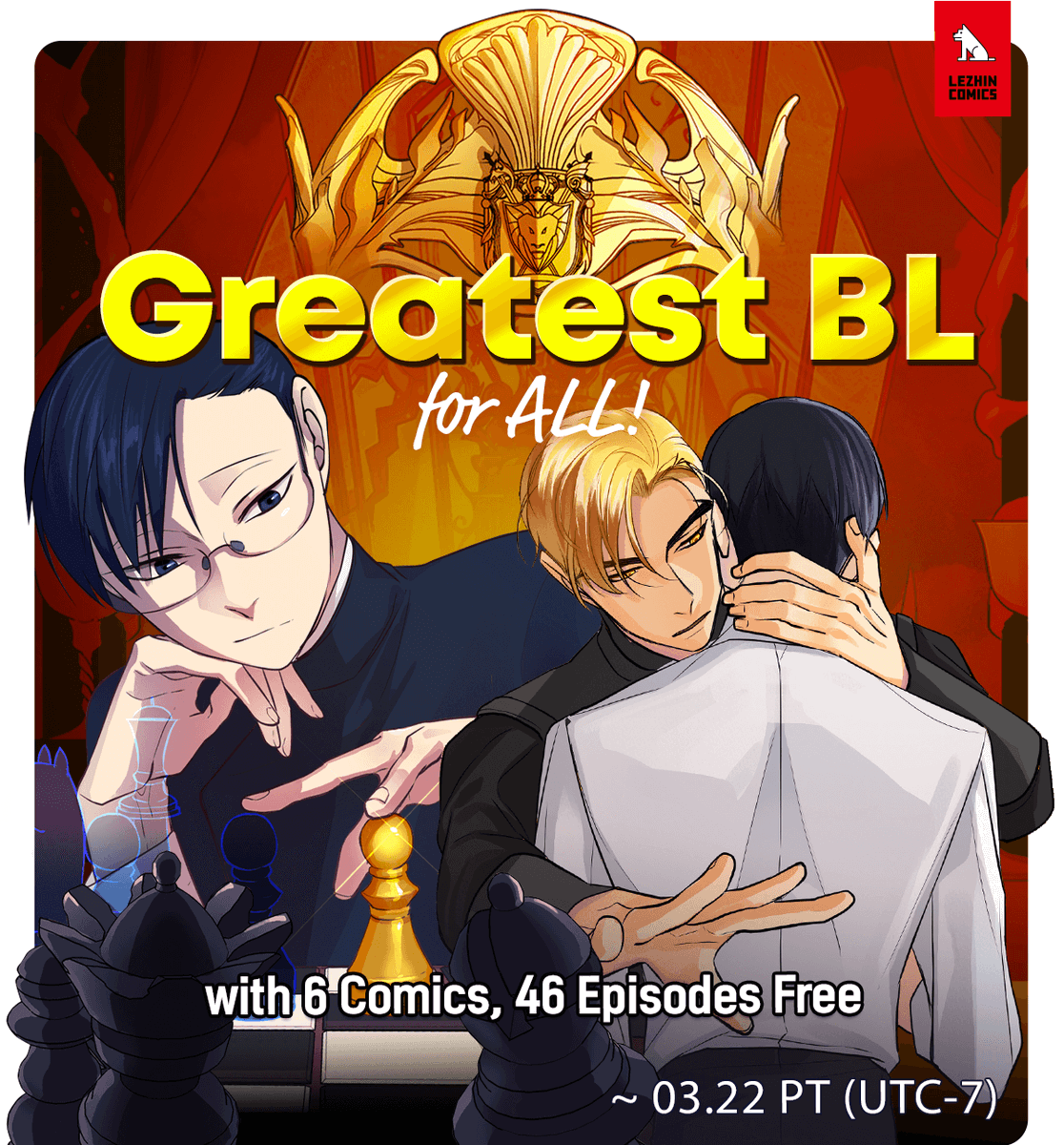 LezhinComics_US's tweet photo. Greatest BL for ALL!
2020.03.16 ~ 2020.03.22 PT (UTC-7)
6 Comics, 46 Episodes Free
https://t.co/fjdAoEsNpc
#MondaySale #BLCollection #FreeEpisodes #Bestofthebest #Sale #Comic https://t.co/50Iay2TzWf