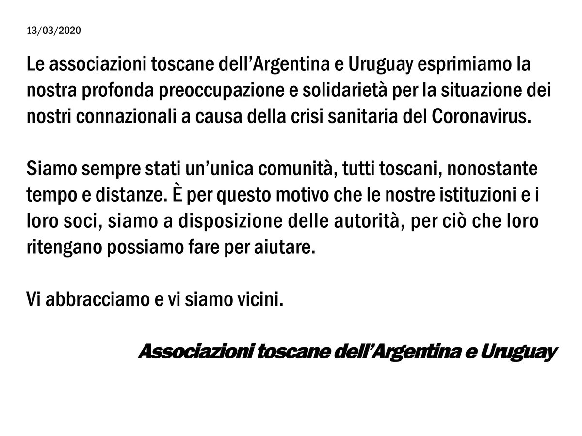 Rab Prensa Y Comunicacion Grazie Per Queste Parole Di Conforto In Toscana Si Procede Con Cautela Secondo Indicazioni Nazionali E Disposizioni Locali Vi Invito A Maggior Riguardo E Buone