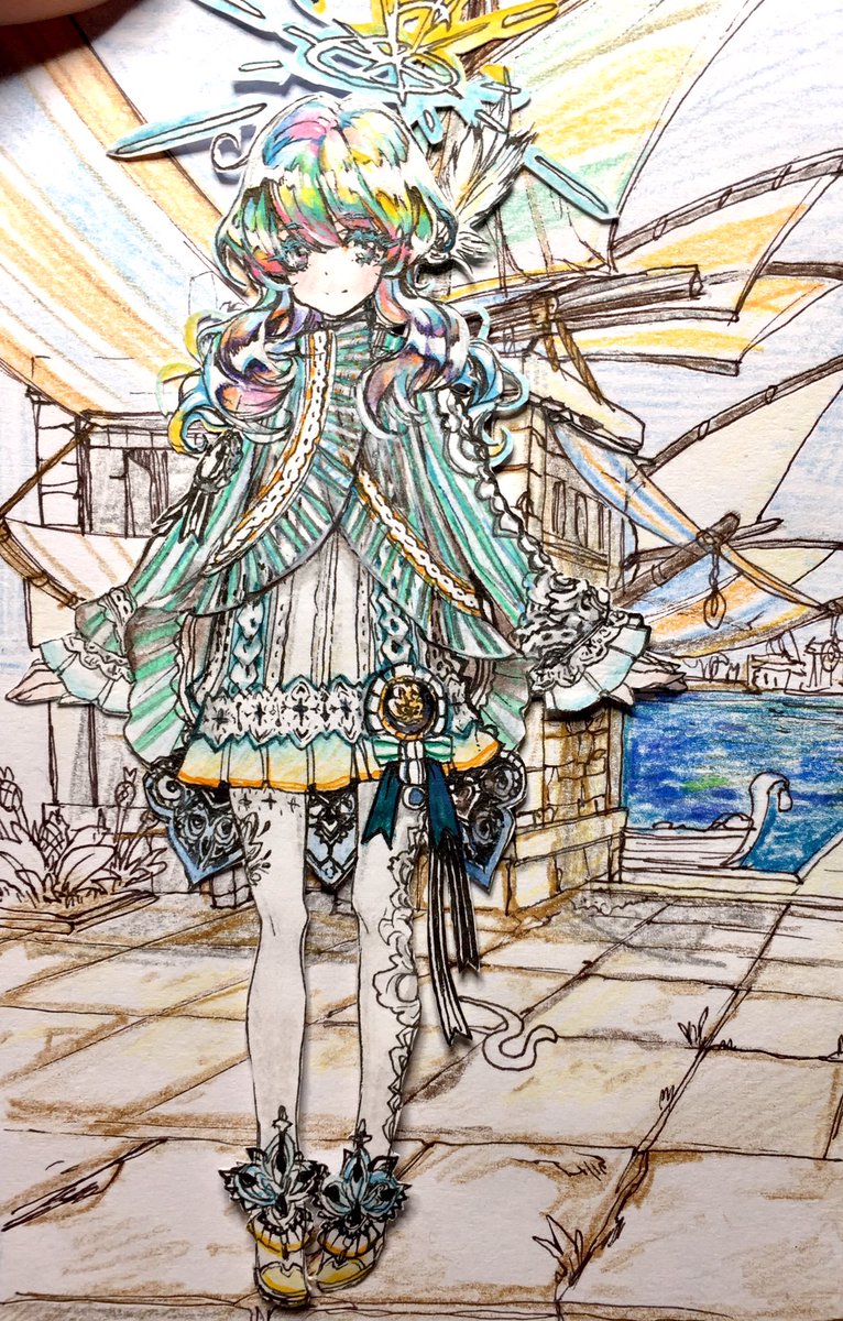 老人と海のペルシャの海辺なんて想像したけど結果は正体不明のものが出てしまった Greatwhite ﾟ ﾟ のイラスト