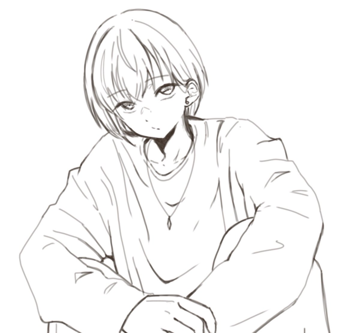あなたのために 線画 アニメ漫画塗り絵ページ | 塗り絵 ミミパンダ
