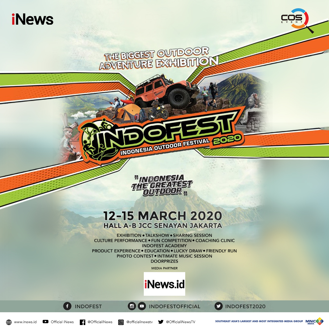 SeputariNews's tweet photo. INDOFEST tahun ke 5 digelar di Jakarta!
12-15 Maret 2020 di Hall A-B JCC Senayan.
Nikmati juga rilisan produk terbaru dan diskon menarik dari brand-brand outdoor terbaik dalam dan luar negeri!
#Indofest2020 #Indofest #IndonesiaOutdoorFestival #IndonesiaTheGreatestOutdoor https://t.co/c6nOYXwTSb