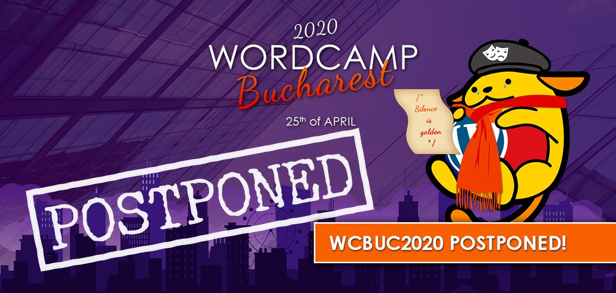 With heavy hearts we have to let you know that WordCamp Bucharest 2020 will be postponed for the end of year. All tickets will be refunded and we'll keep you posted with updates!

Read the article: 2020.bucharest.wordcamp.org/2020/03/13/wor…