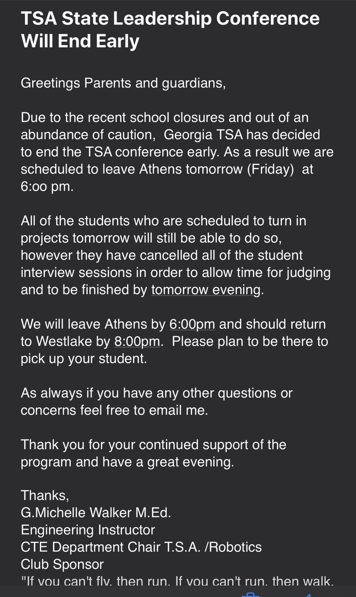 TSA students and parents... @WestlakeTSA